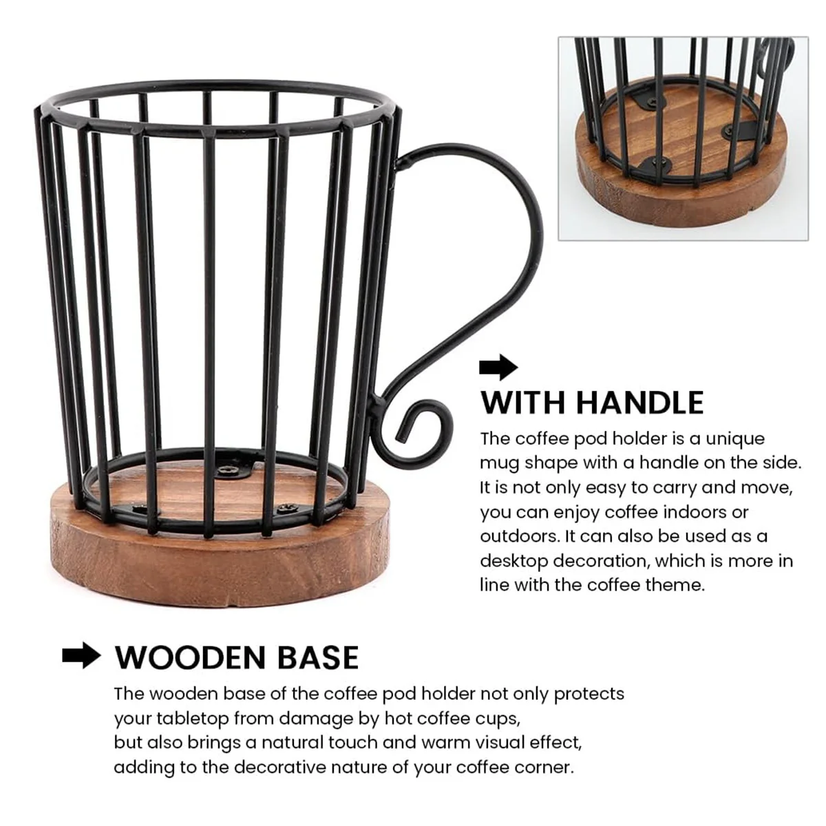 Coffee Pod Holder K Cup Organizer, K Cup Holders for Counter Coffee Pods Storage Organizer Decor for Bar