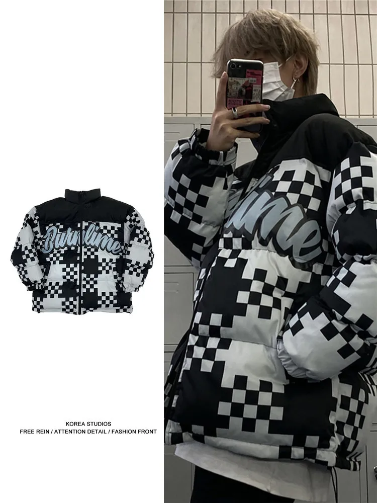 Men's Warm Parkas Streetwear Cotton Coats Male Jackets Paid Windproof Padded Coat Mens Clothing Dropshipping