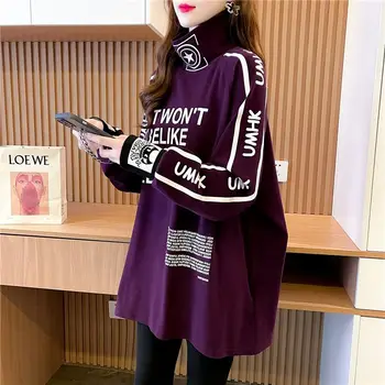 용수철 레터 프린팅 트렌드 티셔츠, 긴팔, 올 매치 루즈 풀오버, 패션 Y2K 스트리트 캐주얼 여성 의류, 신제품