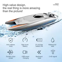 YL-805 2.4G Cool Sealed and Waterproof Boat Rc Submarine Dual Motor High Speed Resistant to Falling Radio Controlled Boat Hj808 2