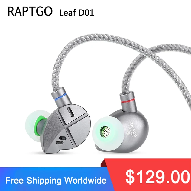 RAPTGO Leaf D01 10mm LCP Dynamic Driver HiFi Earphone CNC Aviation