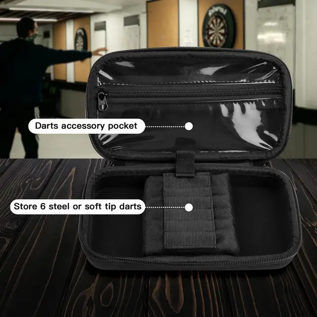 Custodia Per Freccette In EVA - Organizer Rigido Per 3 Freccette E Accessori, Nero, Ideale Per Trasporto