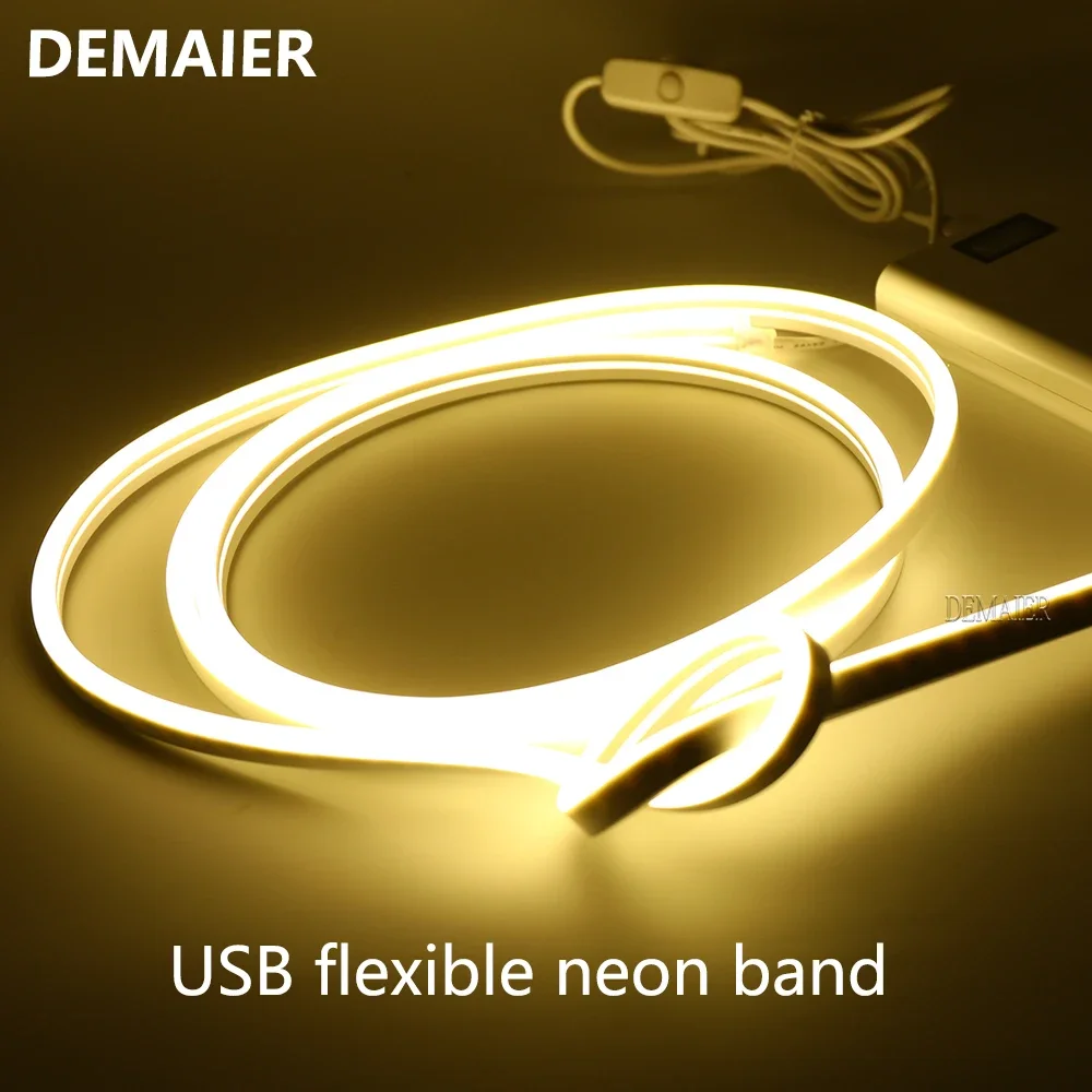 

USB flexible neon lamp seil rohr For Home decoration DIY shape Color rainbow 5V WS2812B Smart 5050 RGB Neon led strip light app