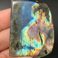 Spécimens minéraux de Labradorite de lumière verte jaune naturelle brillante, pierres pour animaux de compagnie bien polies, perles de pierre de Labrador clair bleu violet 5