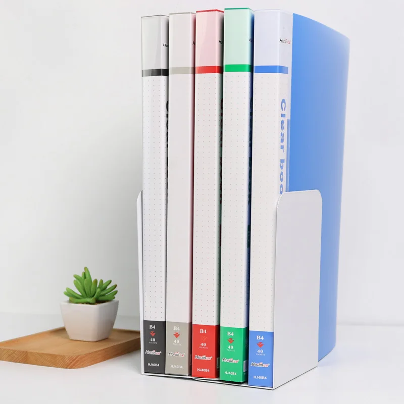 Raccoglitore economico in plastica B4 Cartelle di file Documenti Libretto Volantino 40/60 pagine Forniture per ufficio per studenti Organizzatore da scrivania - immagine 2