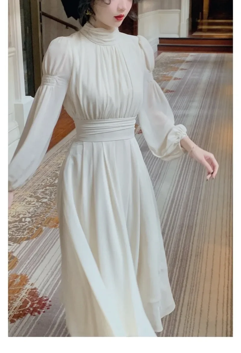 

French Style Elegant Evening Party Midi Dresses Women 2024 Summer Long Sleeve Fashion Prom Female Chic Vintage Purple Dress