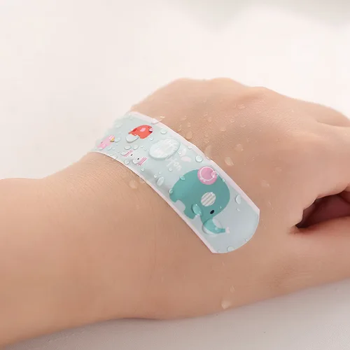 아기 붕대 방수 통기성 접착 석고, 귀여운 만화 상처 스티커, 드레싱 밴드, 어린이용 보조 붕대, 100 개 3