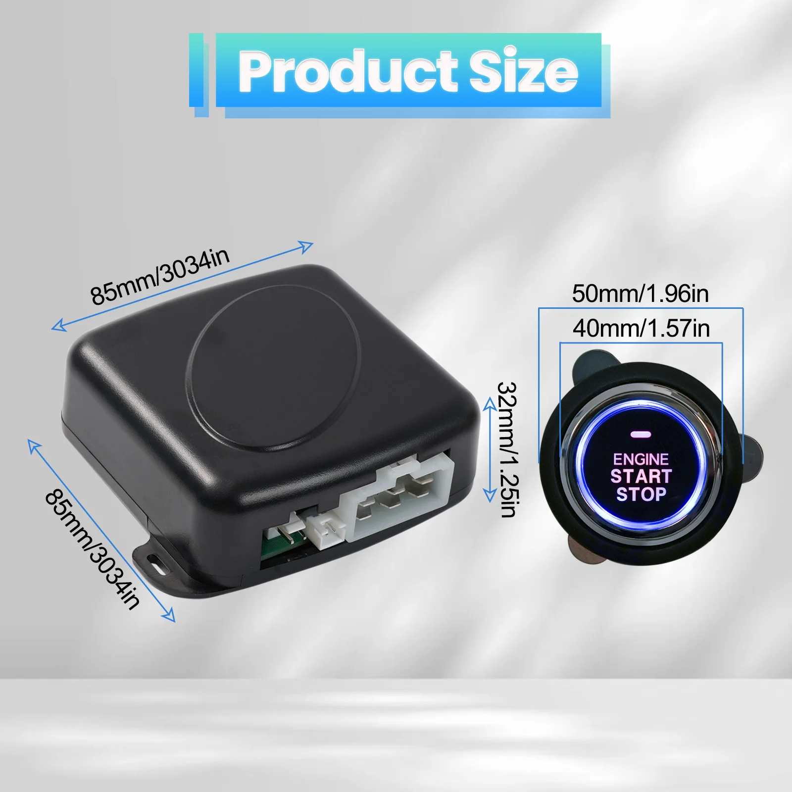 12V RFID Car Ignition Switch Alarm Engine Starter Push Button Start Stop Keyless Entry Start Starline Kit Anti-theft Universal
