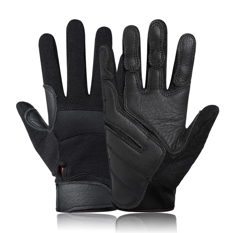 Cycling Gloves Rock-climb  Downhill Cowhide Wear Resistant Transport Rope Work For Men Mountaineering Motorcycle Leather Gloves 5