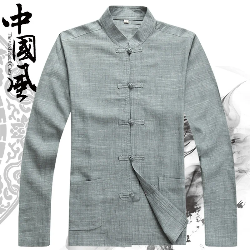 KHGY Chinese Tang Suit for Men Kung Fu Clothing Tops Martial Traditional Chinese Uniforms 