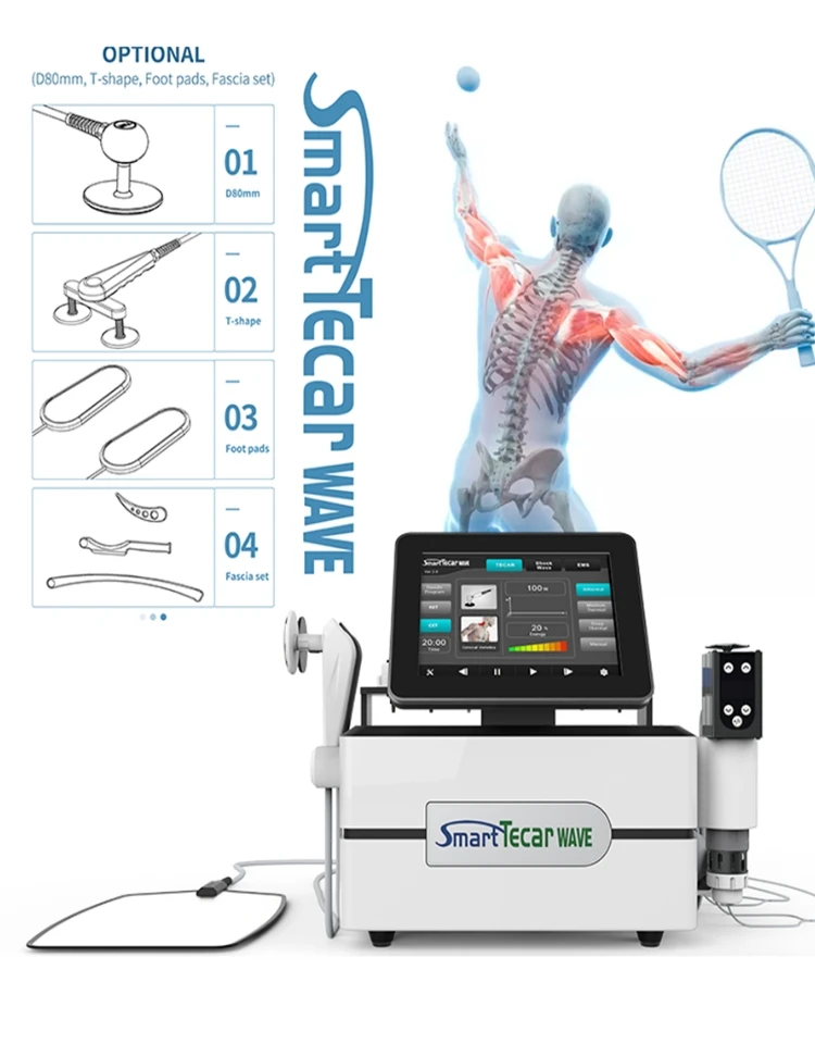 

Smart Tecar Physiotherapy RF Diathermy Radio Frequency With Shockwave Therapy Machine For Sport Injury Low Back Pain