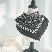 70cm Paisley Printed Hijab Scarf For Women Silk Satin Bandana Head Scarfs Female Square Headband Small Shawls Cute Neck Scarves 2