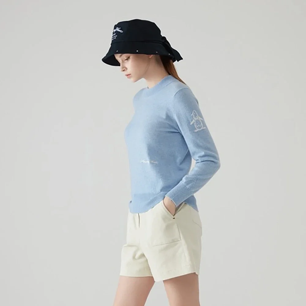 

"Embrace The Art of Golf! New Women's Minimalist Style Knitted Sweater, Solid Color, Korean Style, New Style!"