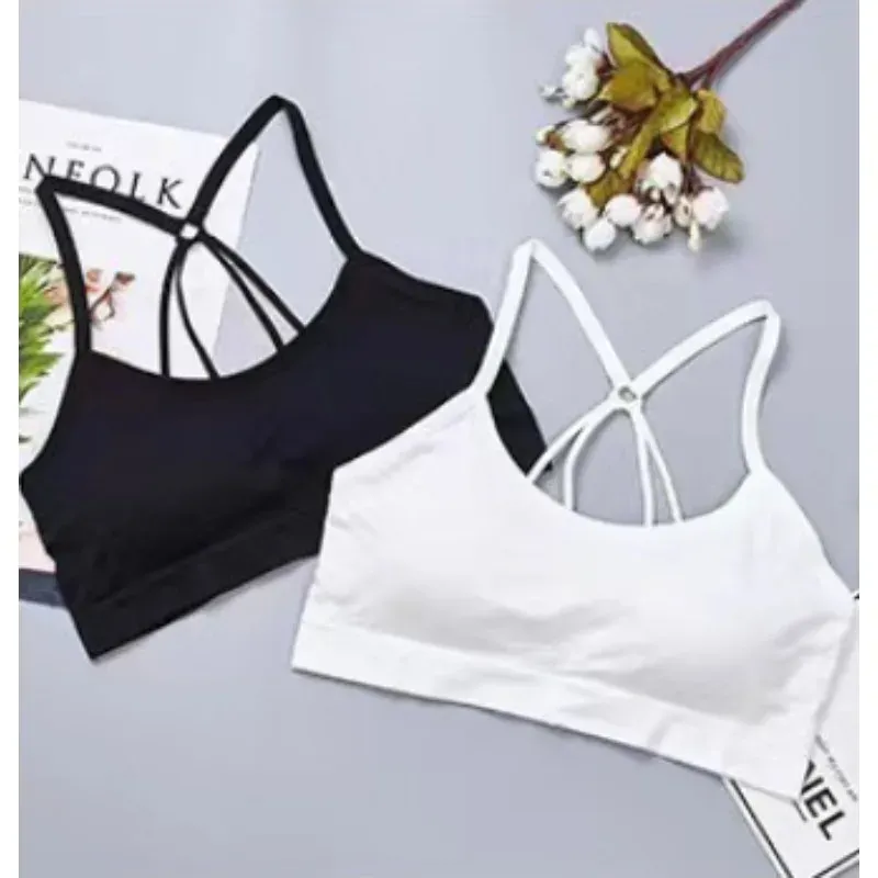 Sports underwear Women Yoga Fitness Seamless Crop Top Wide Letter Straps Comfortable Workout Activewear