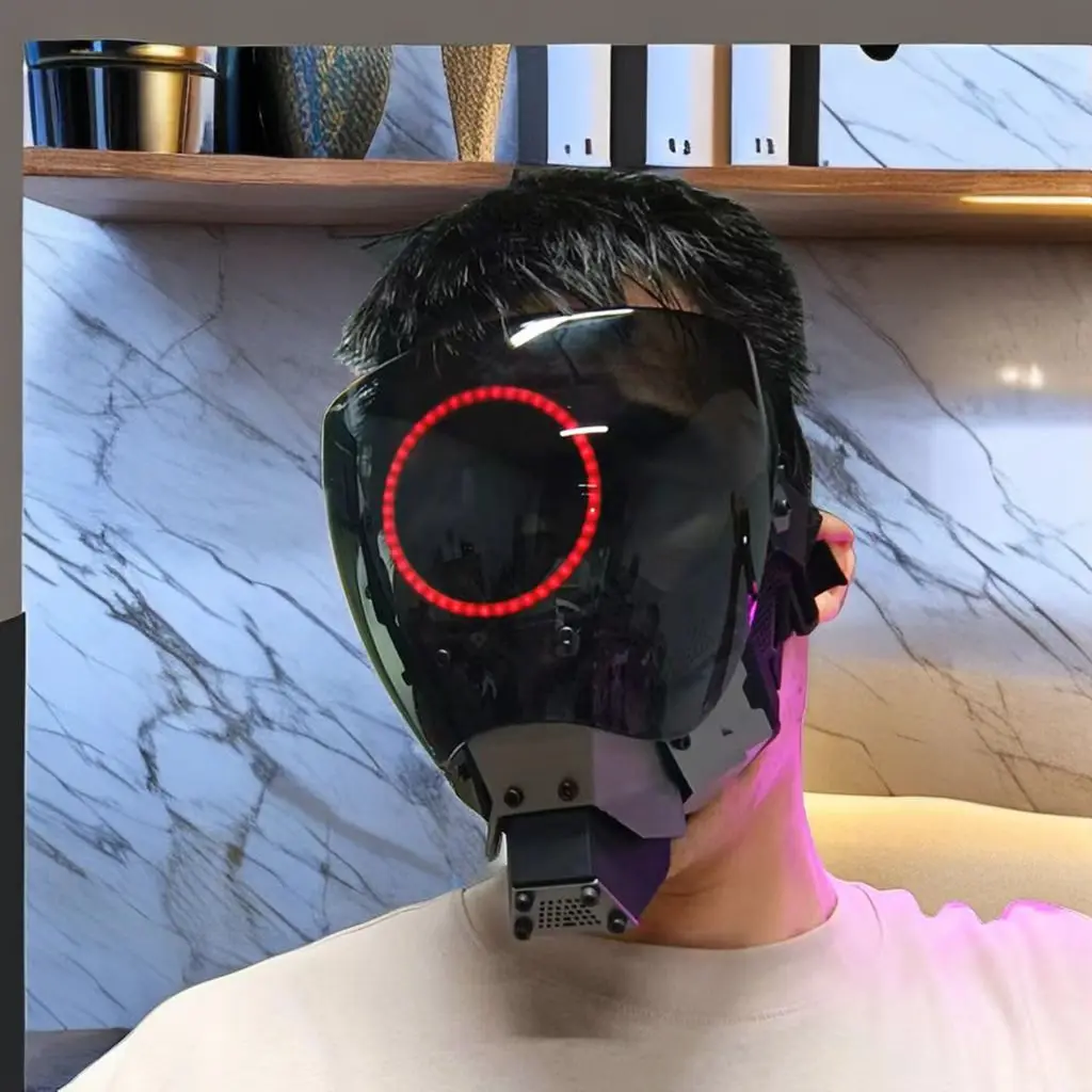 성인용 펑크 마스크 헬멧, Techwear 미래 마스크, 할로윈 휴일 파티 코스프레 의상 소품, 블랙, 안개 방지 렌즈