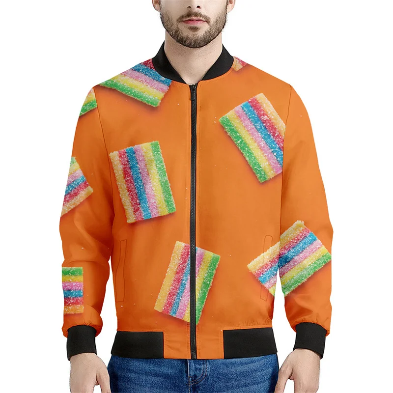 thumbnail image 1 of Chaqueta con cremallera con estampado de caramelos y dulce de azúcar para hombres y niños, sudadera con estampado 3D de piruleta, camisetas de manga larga, chaquetas de aviador urbanas geniales para m, 1 of 5