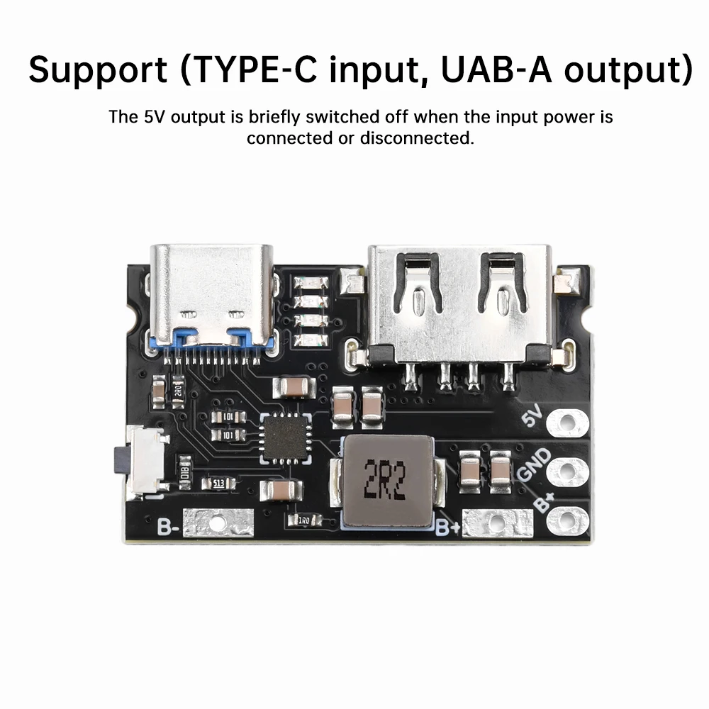 Power bank motherboard TYPE-C Input USB Output 5V 2.4A Li-ion battery charging/discharging control board DIY mobile power motherboard switch