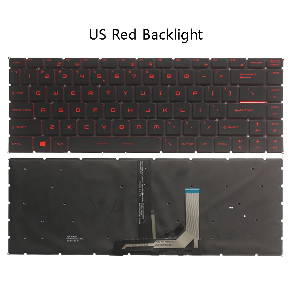 Teclado Retroiluminado dos Eua Russo Espanhol para Msi Gs65 Gs65vr Ms16q1 Gf63 8rc Ms-16r1 Ms-16r4 Gf65 Thin 9sd 10sd Ms-16w1 Ms-16w1 Ms-16wk Novo - Imagem 2