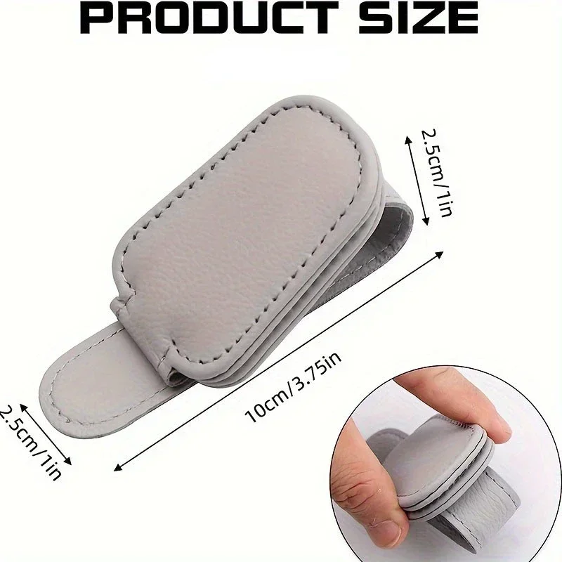 Magnetic Leather Car Sunshade Sunglasses & Ticket Holder