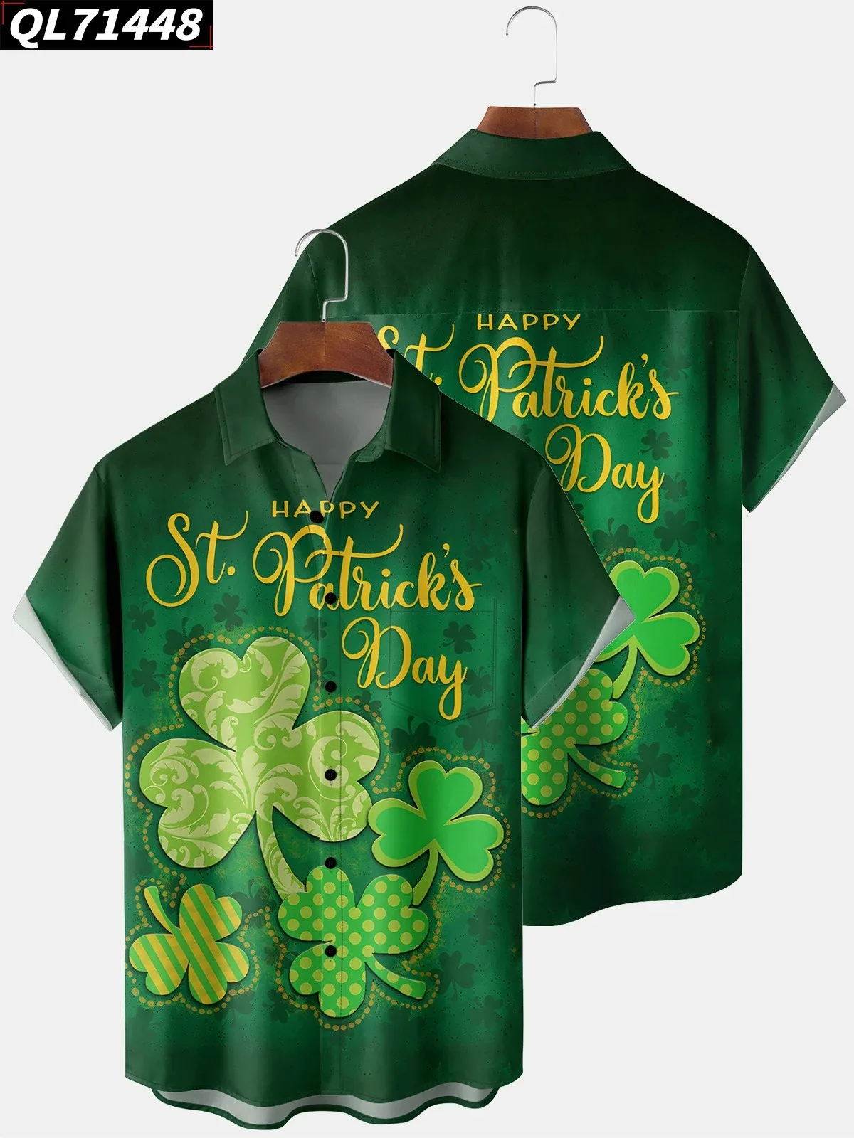 Happy St. Patrick's Day Shirts Spring Summer Hawaiian Shirt Man High Quality Elegant Tops Casual Streetwear Shamrock Ireland