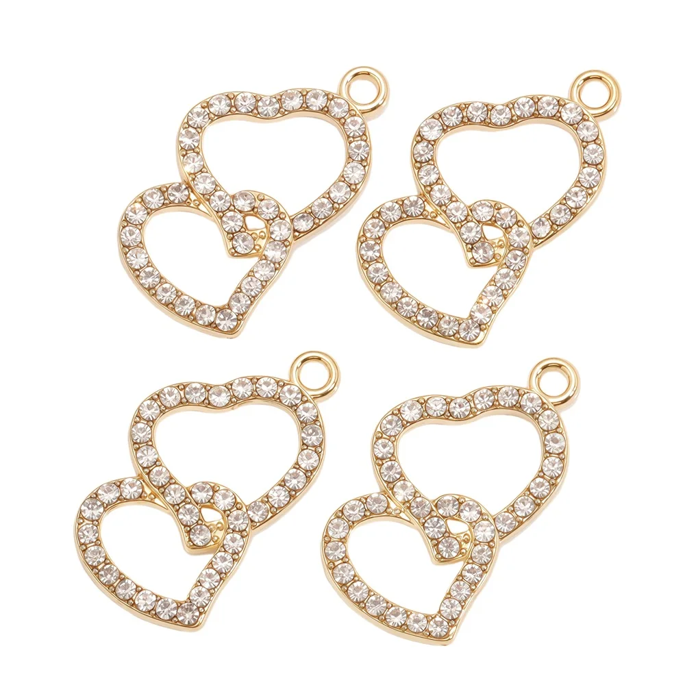 26 Stile, modische, hohle Herz-Zink-Legierung, vergoldete Anhänger für Damen-Halsketten, Party-Schmuck, handgefertigte Bastelbedarf – Detail 20
