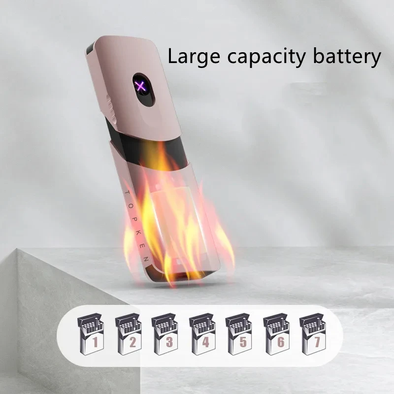 

2024 New Minimalist Slide Design Type-c Charging Silent Windproof Double Arc Lighter With Large Capacity Battery For Men's Gift