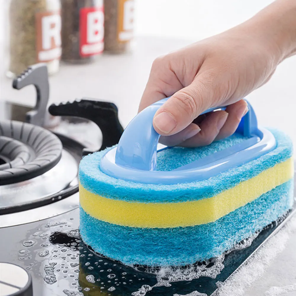 Description Picture 2 of itemHigh Quality Kitchen Bathroom Cleaning Tools Sponge Brush for Glass Wall Ceramic Bath Tub Bottom Scrubbing