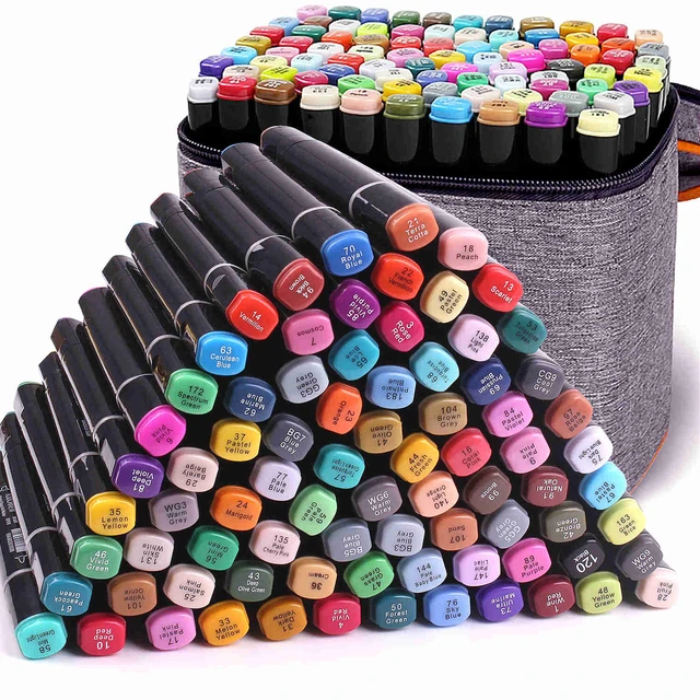 30/40 Color Markers Set Manga Drawing Markers Pen Alcohol Based Sketch Felt- Tip Twin Brush Pen Art Supplies