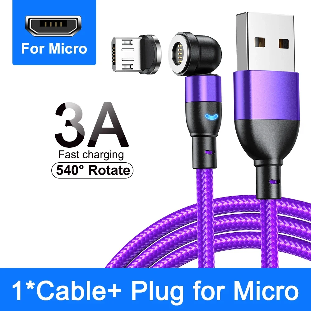 Enhanced Magnetic Fast Charging Cable 3A – Rotatable USB Type C Data Cord