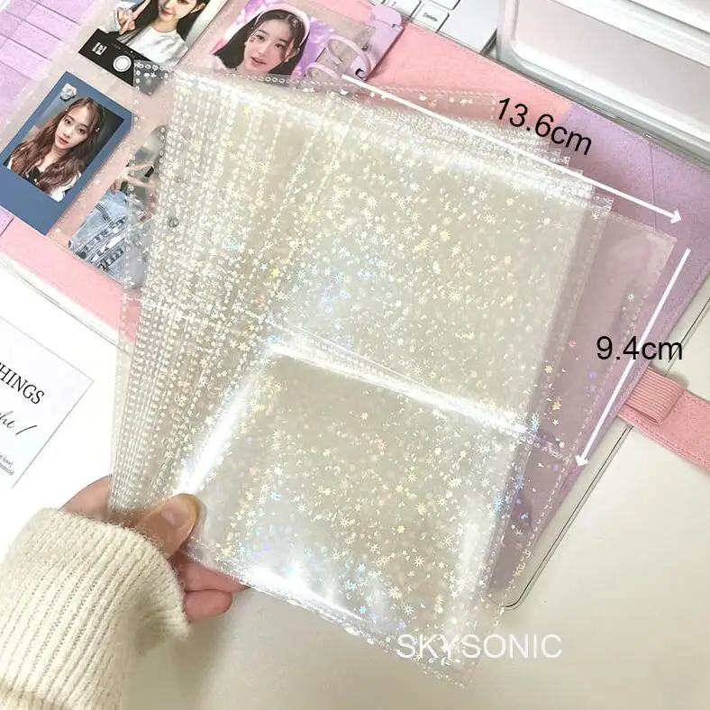 SKYSONIC A5 Binder Collect Book with Kawaii Grid Cover for Photos, Postcards & DIY Projects