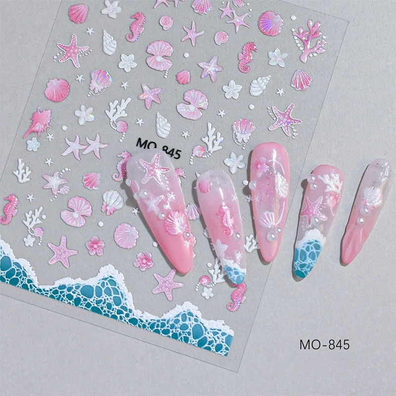 Summer Nail Stickers With Shell And Starfish Designs For Nails_voghion.com