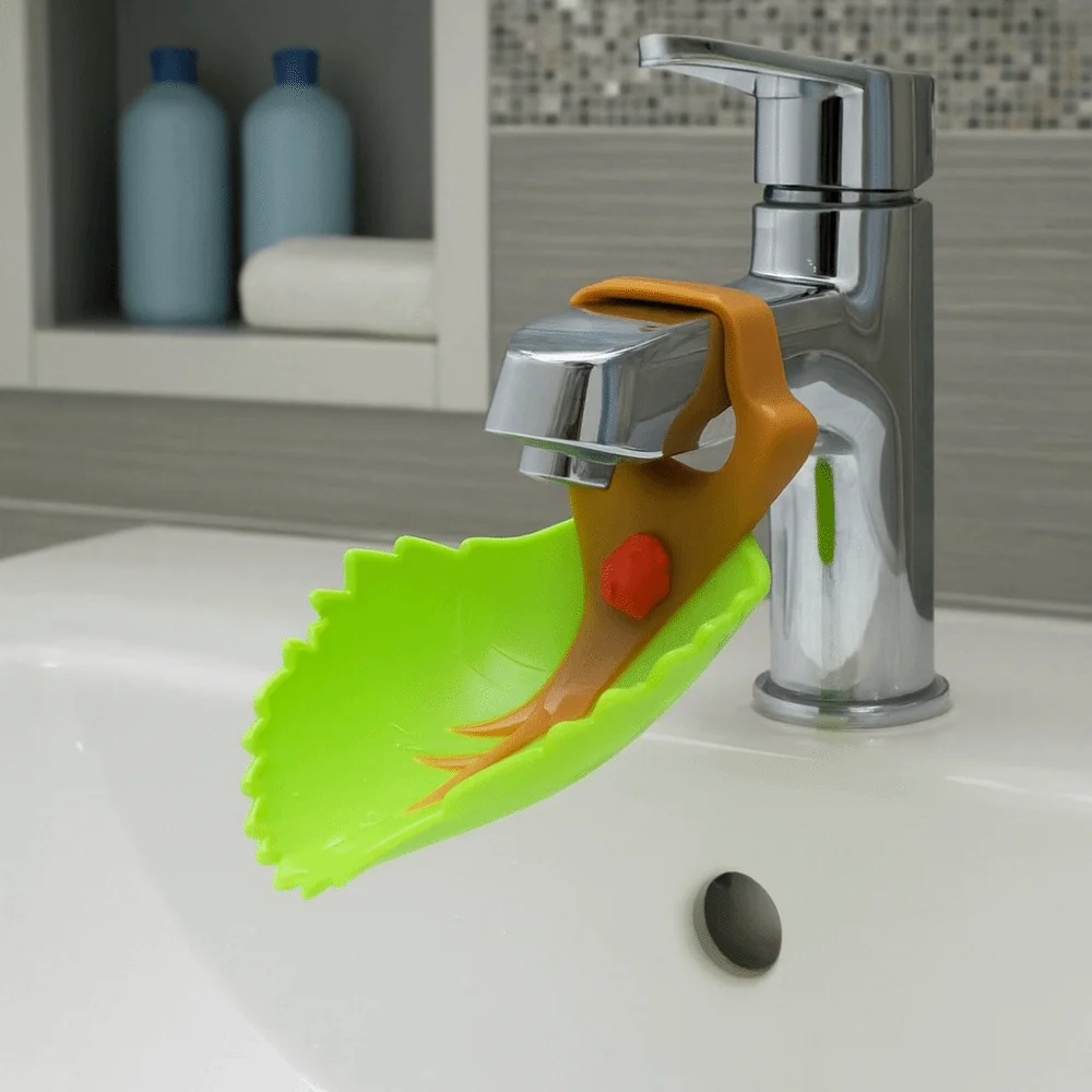 Creative Cartoon Children's Faucet Extender Leaf Design Water Saving Sink Faucet Extender Safety Hand Washing Helper