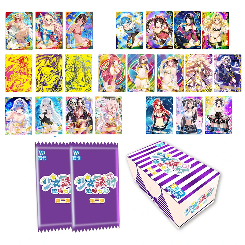 Goddess Story girl party colorful glass SSP SLR Rainbow Signature Rare Card child game collection cards board toys gift |