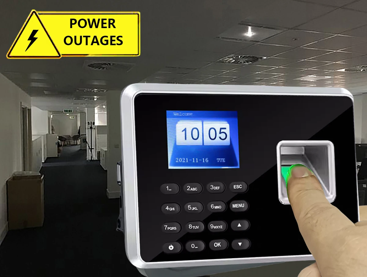 Back up Battery SSR Fingerprint Time Attendance Clock Machine Card and Biometric Employee Electric Clocking Tracking Device