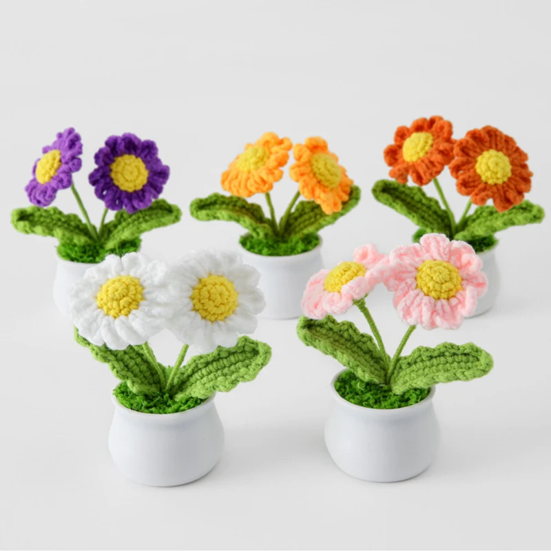 Daisy Flower Head 4.5CM/1.77" DIY Handmade Yarn Crochet Make Bouquets Pendants Sewing Accessories