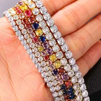 Hip Hop glacé Tennis chaîne collier pour hommes femmes de luxe cubique Zircon cristal court Rock cou accessoires bijoux OHN016 5
