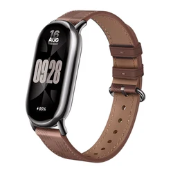 Elegant Leather Watch Band Bracelet - Premium Wrist Strap Accessory - Xiaomi Mi band 9 10 (Light Brown)