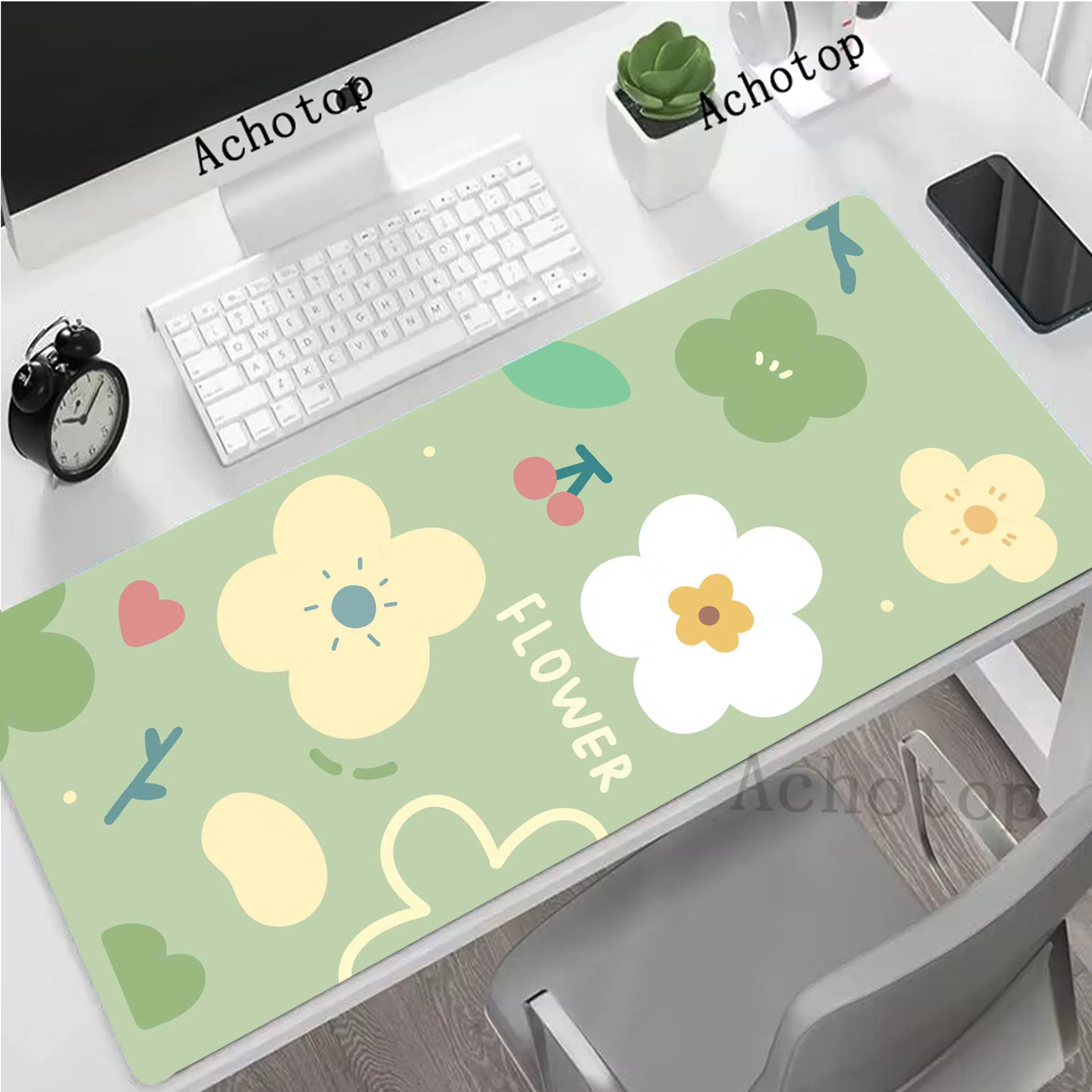 

Kawaii Flower Gaming Mousepad HD Print Gamer Speed Accessories Keyboard Pads Rubber Computer Mouse Pad Large Mouse Mat XXL