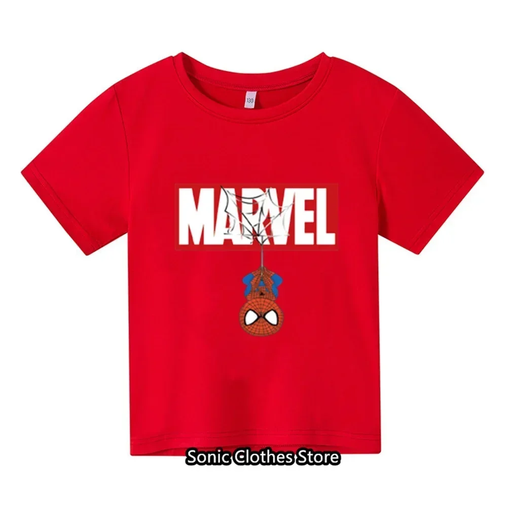 Spiderman Cartoon Boys and Girls 3-14 Year Old Children's Printed T-shirt Children's Summer Short Sleeved Fashion T-shirt Top 4