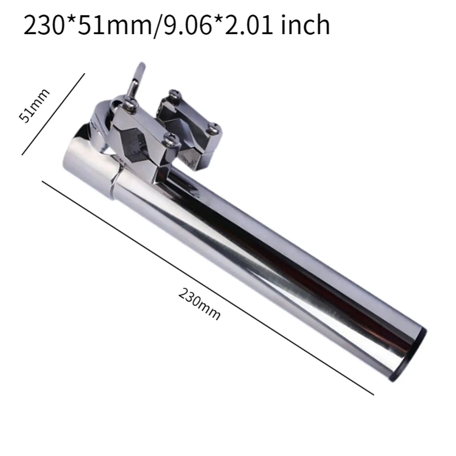 Fishing Rod Holder for Boat Rail Mounted Rotating Yacht Clamp on Stainless Steel
