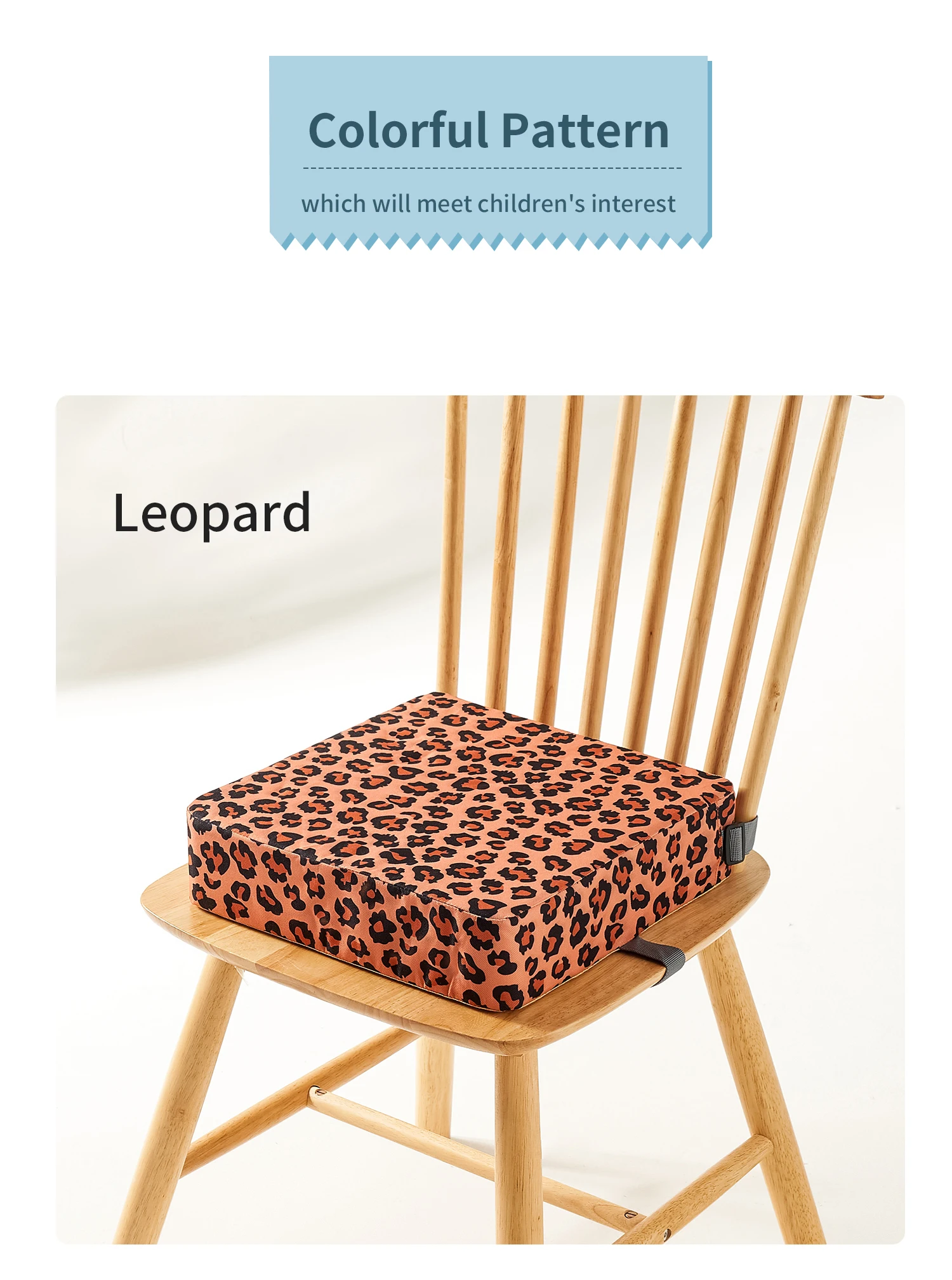 INSULAR Children Increased Chair Pad Baby Booster Seat Portable Kids Dining Heighten Cushion Pram Chair Adjustable Removable baby booster seat