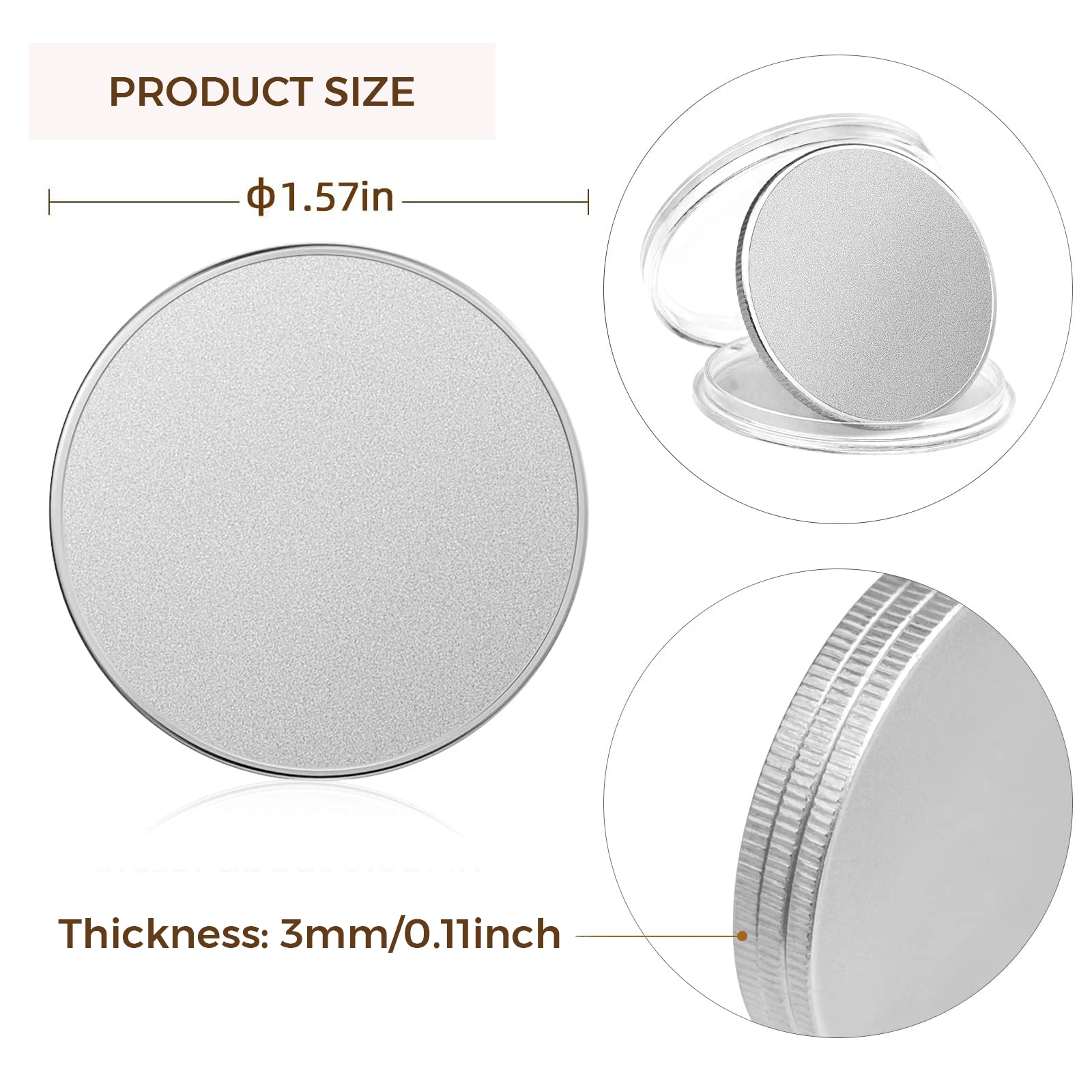 1/5/10/20PCS Blank Challenge Coins Acrylic Protection Box Brass/Iron silver Plated For DIY Sculpture Badge Creation Engraving acrylic protection box