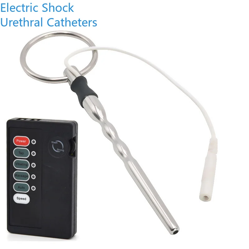Electric Shock Urethral Catheter Sound Accessories Pulse Body Massager Penis Plug Stimulation Prince Wand Urethral Dilatator
