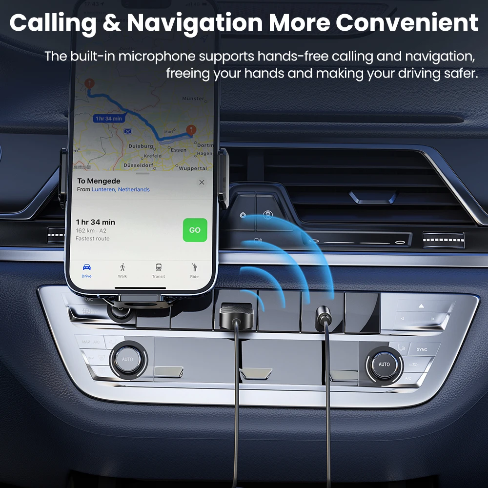Bluetooth transceiver adapter Bluetooth aux adaptor Bluetooth audio receiver Bluetooth adapter Audio adapter Toocki Bluetooth 5.1 Aux Adapter USB To 3.5mm Jack Car Kit Handsfree Audio Aux Adapter Car Receiver BT transmitter Receiver