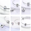 New Sparkling 925 Sterling Silver Clasp Round Clip Charms Daisy Feather Fit Original Pendant Beads Safety Chain Bracelet Jewelry 3