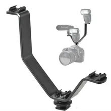 

Triple Cold Shoe V Mount Flash Bracket For Video Lights Speedlite Microphones Monitors On CamerasLED Video Light