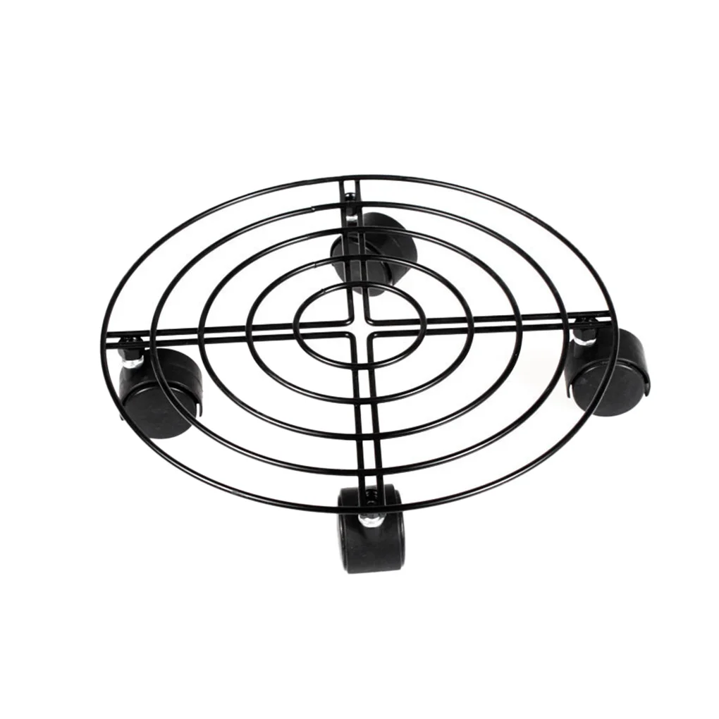 

Round Universal Wheel Trolley Plant Flower Pot Stand Iron Foot Bath Wood Barrel Rack Garden Metal Plate