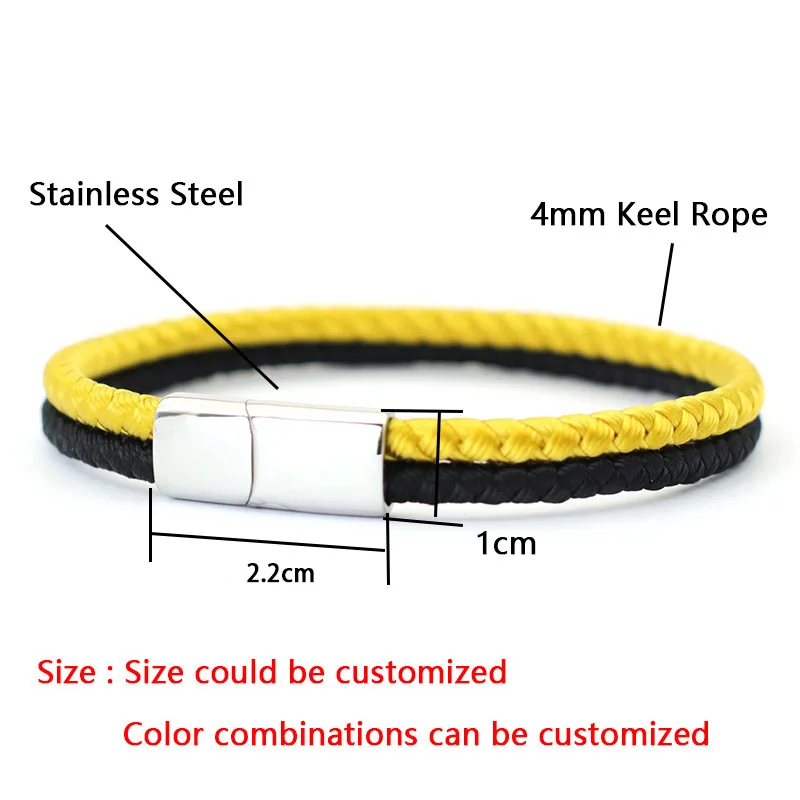 Stainless Steel Magnetic Rope Bracelet for Men