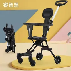 Lightweight Foldable Baby Stroller By Two-way Seat Design for Kids Travel Carriage Portable Children Four-Wheel Cart