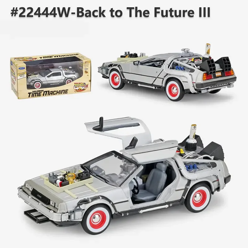WELLY 1:24 Back To The Future Time Machine Diecast Alloy Model Car